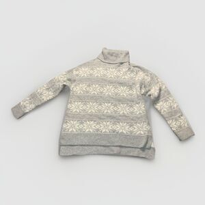 Cupcakes and Cashmere XL Snowflake Sweater Turtleneck Gray Long Sleeve Pullover